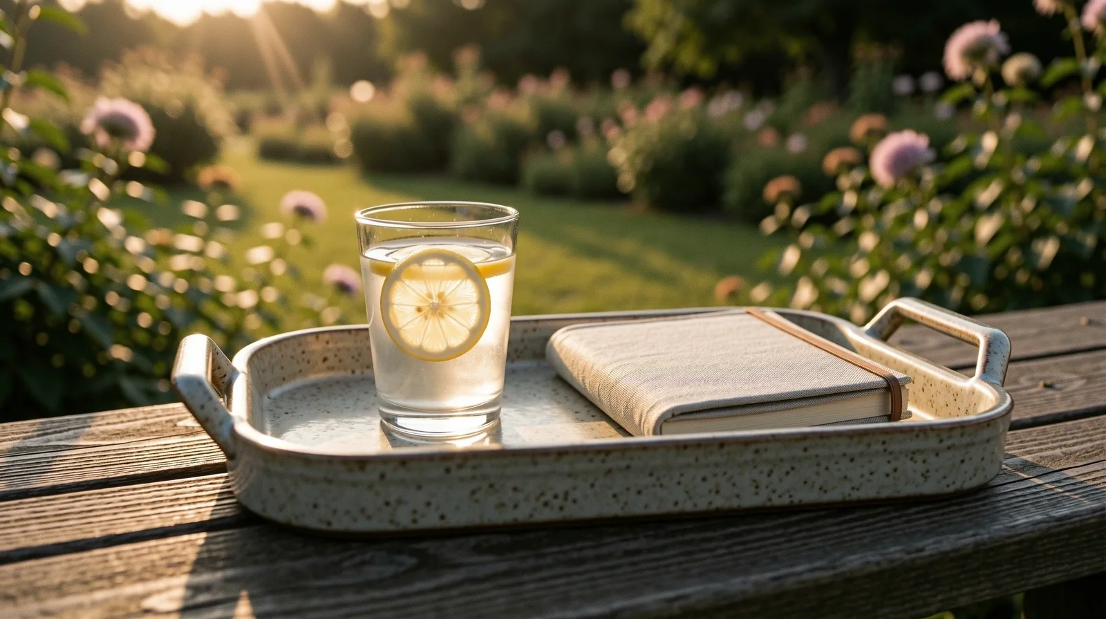 Serene morning light in a structured space